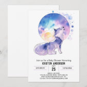 Baby Wolf's Woodland Adventure Baby Shower Einladung (Vorne/Hinten)