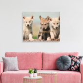 Baby Wolves Leinwanddruck (Insitu (Wohnzimmer))