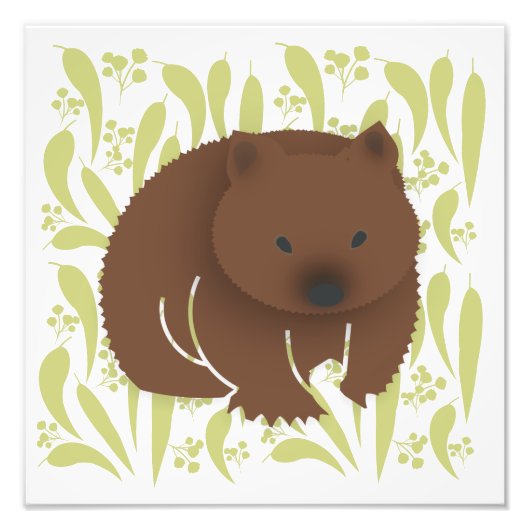 Baby Wombat on Olive Fotodruck (Vorne)