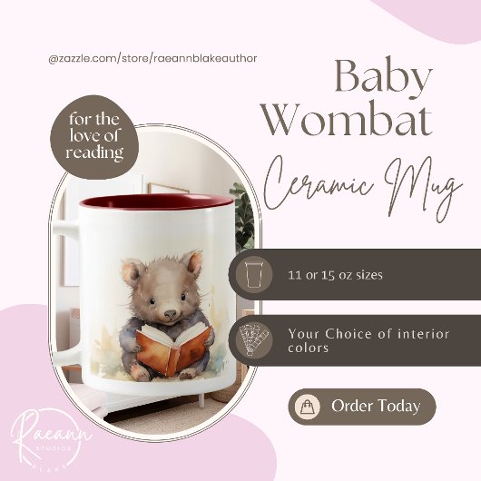 Baby Wombat Reader Keramik Tasse