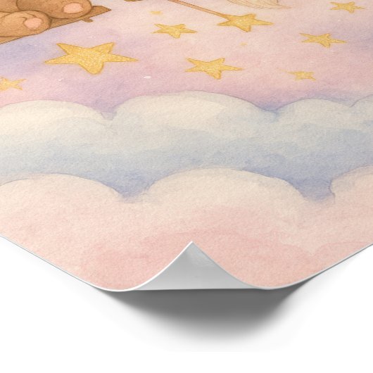 Baby Woodland Animals Celestial Kinderzimmer Wall Poster (Ecke)