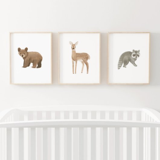 Baby Woodland Animals Kinderzimmer Dekoration Bilderwand Sets