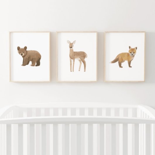Baby Woodland Animals Kinderzimmer Dekoration Bilderwand Sets