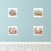 Baby Woodland Animes Kinderzimmer Print Set (Holzboden)