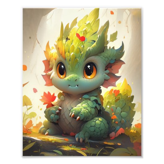Baby Woodland Dragon Fotodruck (Vorne)