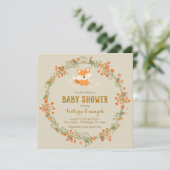 Baby Woodland Fox Babydusche Einladung (Stehend Vorderseite)