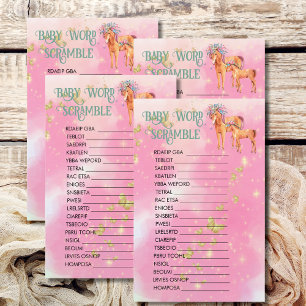 Baby Word knistert magisches Einhorn und Schmetter