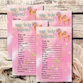 Baby Word knistert magisches Einhorn und Schmetter