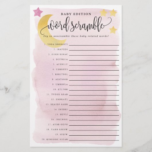 Baby Word knistert rosa über die Papierspielkarte Flyer (Vorne)