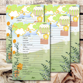 Baby Word Scramble Adventure Begin Hot Air Ballon