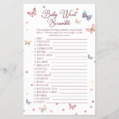 Baby Word Scramble Aquarell Butterfly Dusche Flyer (Vorne)