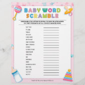 Baby Word Scramble [Baby Basics Pink] Briefbogen (Vorderseite)