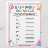 Baby Word Scramble [Baby Basics Pink] Briefbogen (Vorne/Hinten)