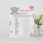 Baby Word Scramble [Baby Elephant [Pink] Briefbogen (Stehend Vorderseite)