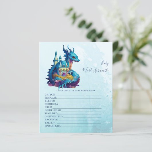 Baby Word Scramble Baby Showspiel (Stehend Vorderseite)