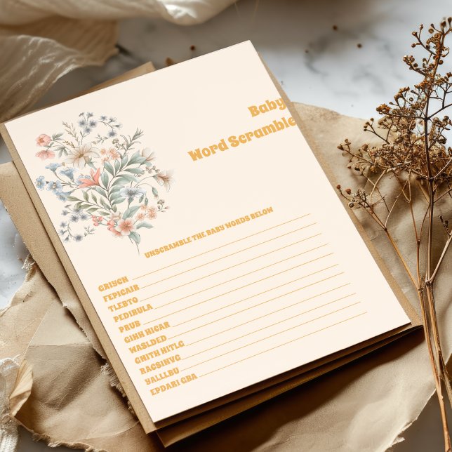 Baby Word Scramble Baby Showspiel (Von Creator hochgeladen)