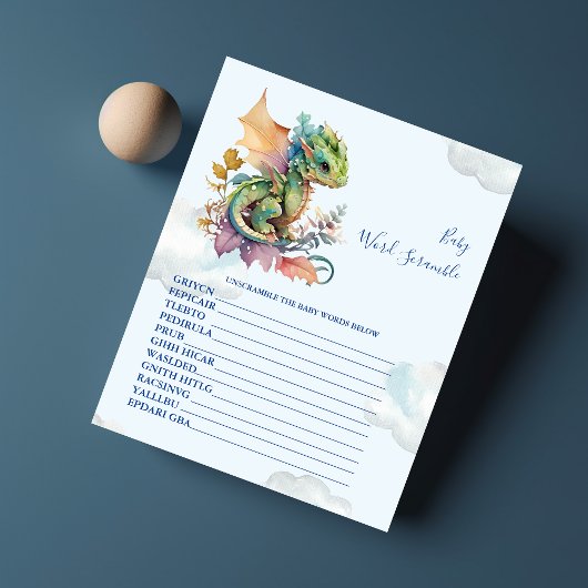 Baby Word Scramble Baby Showspiel