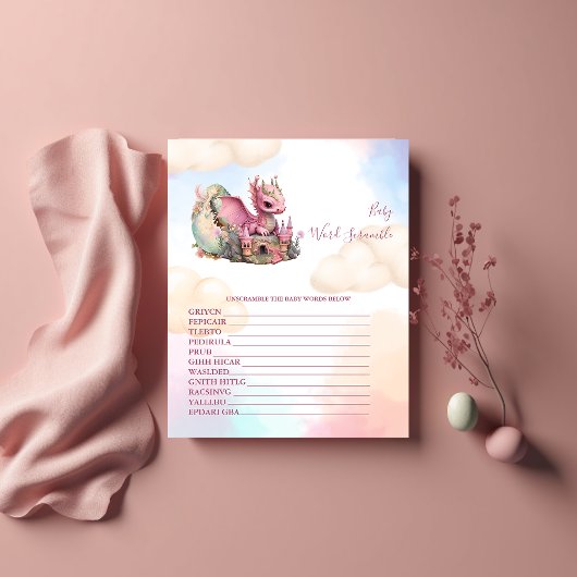 Baby Word Scramble Baby Showspiel