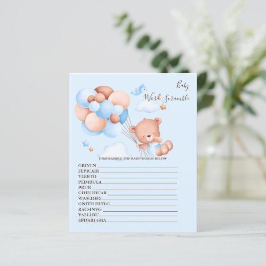 Baby Word Scramble Baby Showspiel (Stehend Vorderseite)