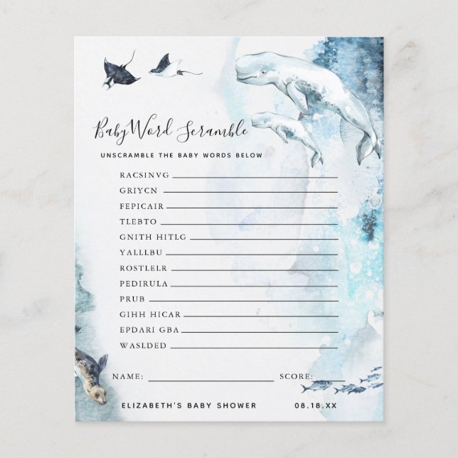 Baby Word Scramble | Baby Showspiel (Vorderseite)