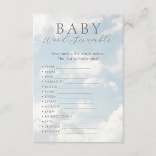 Baby Word Scramble Baby Showspiele Begleitkarte