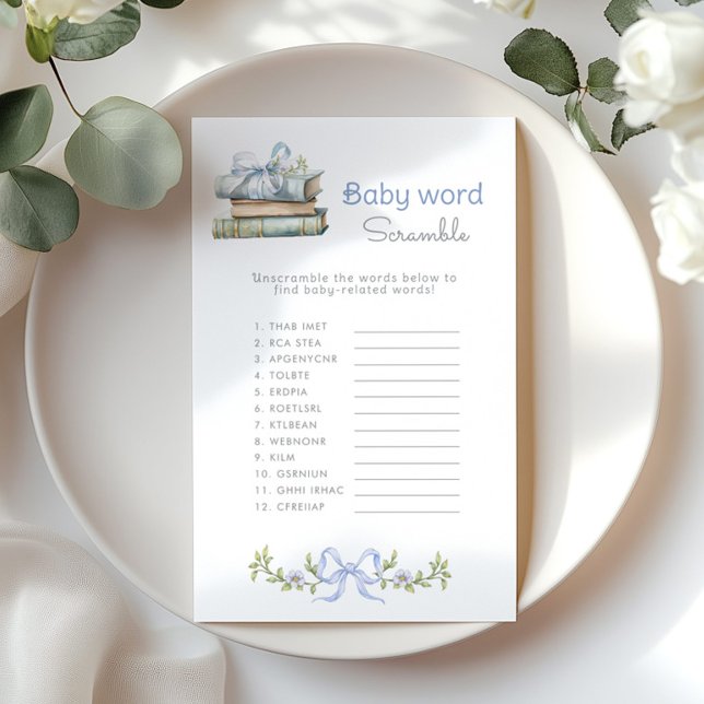 Baby word Scramble Blue Bow Books Baby Duschgame (Von Creator hochgeladen)