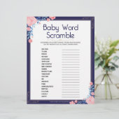 Baby Word Scramble [Blumenrahmen] Briefbogen (Stehend Vorderseite)