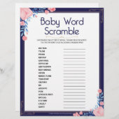 Baby Word Scramble [Blumenrahmen] Briefbogen (Vorne/Hinten)