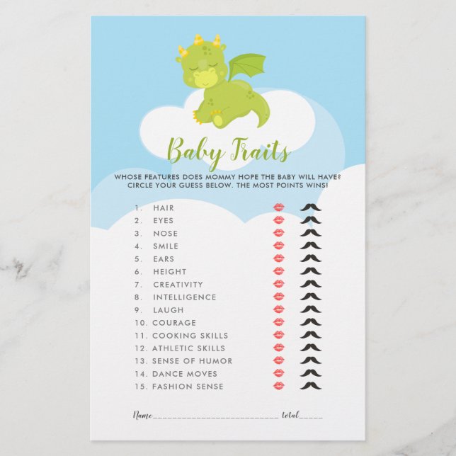 Baby Word Scramble Boy Dragon Showspiel (Vorderseite)