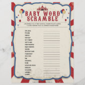 Baby Word Scramble [Circus Theme] Briefbogen (Vorderseite)