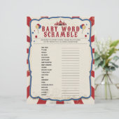 Baby Word Scramble [Circus Theme] Briefbogen (Stehend Vorderseite)