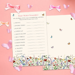 Baby Word Scramble Game | Flora und Schmetterlinge