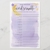 Baby Word Scramble Game Paper Cards Lila Flyer (Vorne)