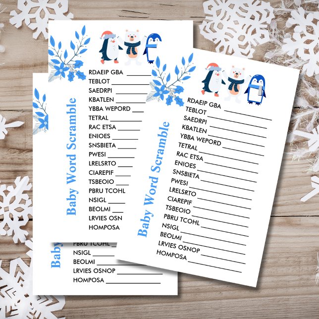 Baby Word Scramble Game Winter Eisbärenpinguin (Von Creator hochgeladen)