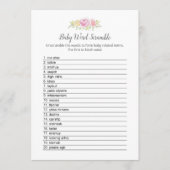 Baby Word Scramble Girl Teddy Bear Card Programm (Vorderseite)