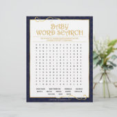Baby Word Scramble [Golden Blue] Briefbogen (Stehend Vorderseite)