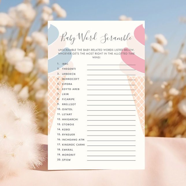 Baby Word Scramble Ice Cream Gender Reveal (Von Creator hochgeladen)