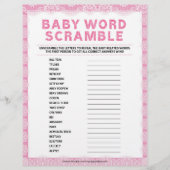 Baby Word Scramble [Luxury Lace [Pink] Briefbogen (Vorderseite)
