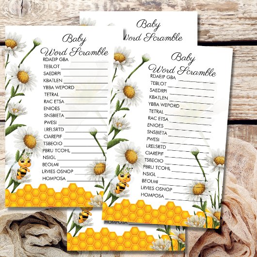 Baby Word Scramble Mama als Honigwabenschaum