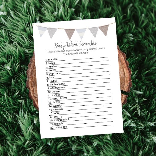 Baby Word Scramble Modern Baby Elephant Card Programm