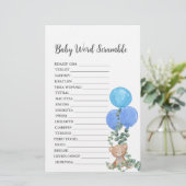 Baby Word Scramble Oh Boy Bear Balloon Eucalyptus (Stehend Vorderseite)