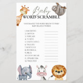 Baby Word Scramble Safari Animals Game Flyer (Vorne)