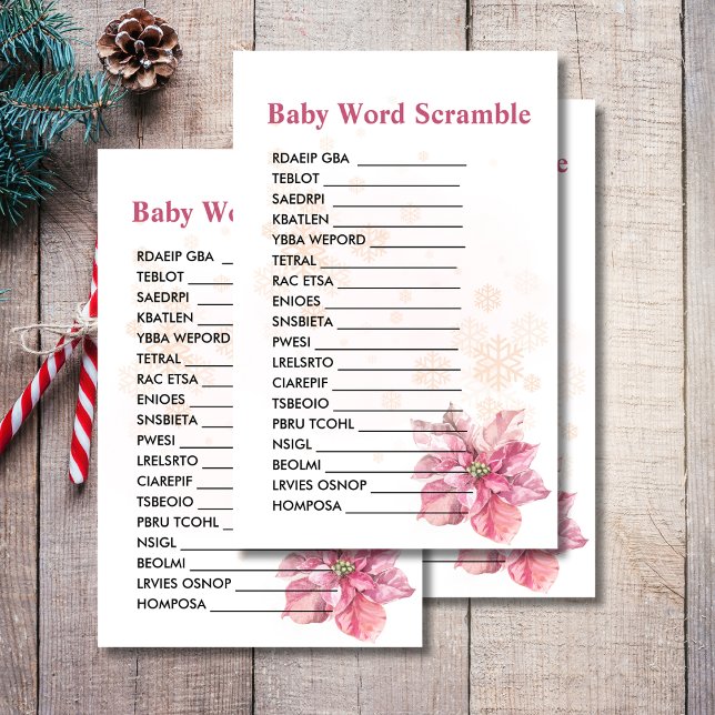 Baby Word Scramble Schneeflocke Rosa Poinsettia (Von Creator hochgeladen)
