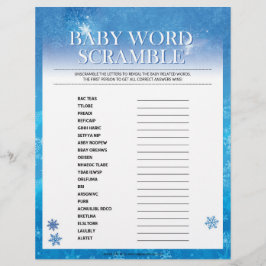 Baby Word Scramble [Snowy Blue] Briefbogen