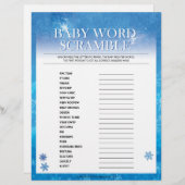 Baby Word Scramble [Snowy Blue] Briefbogen (Vorne/Hinten)