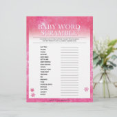 Baby Word Scramble [Snowy Pink] Briefbogen (Stehend Vorderseite)