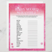 Baby Word Scramble [Snowy Pink] Briefbogen (Vorne/Hinten)