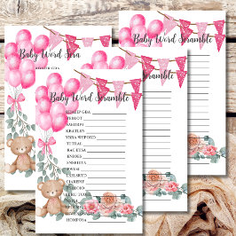 Baby Word Scramble Sweet Girl Balloon Eucalyptus