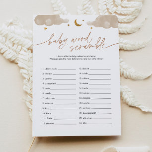 Baby Word Scramble Twinkle Star Baby Showspiel Einladung
