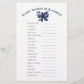 Baby Word Scramble Watercolor Navy Blue Floral (Vorderseite)